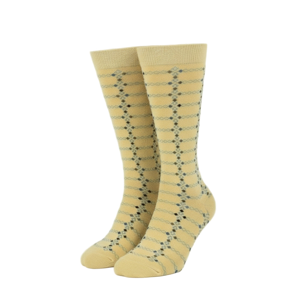 Geometric Pattern Combed Cotton Socks