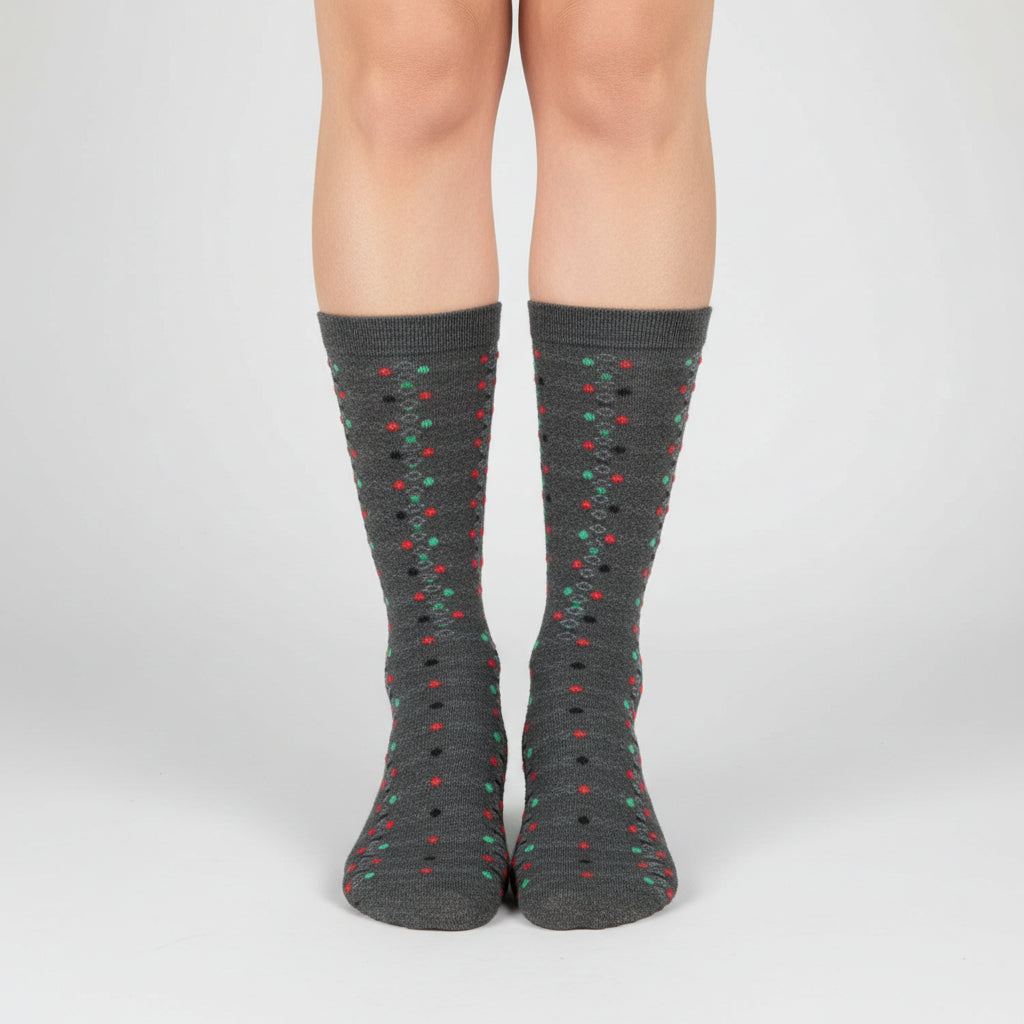 Geometric Pattern Combed Cotton Socks