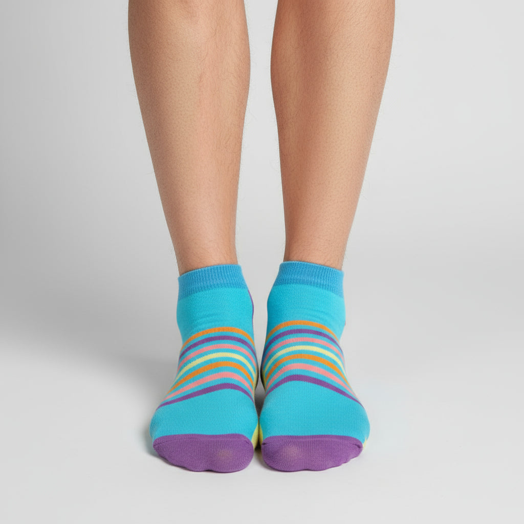 Striped Colorful Vibrant Ankle Socks