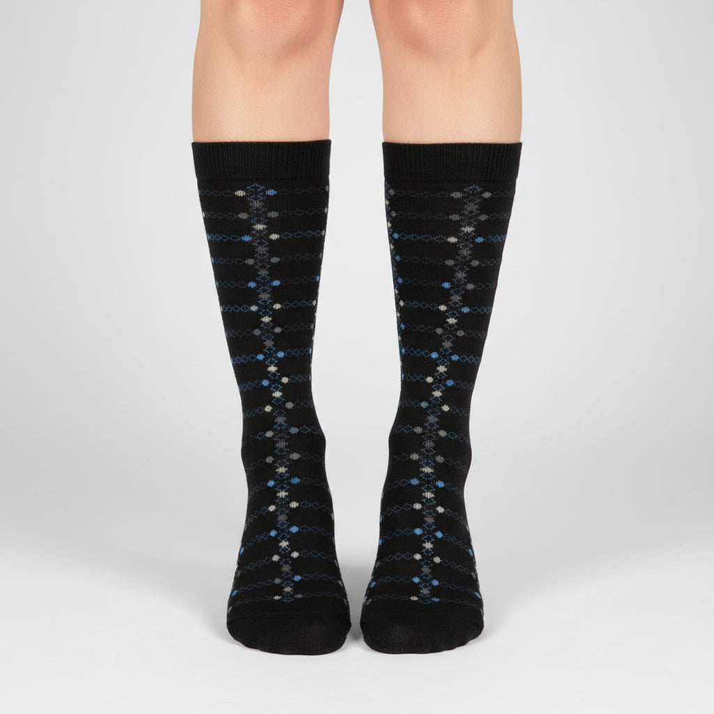 Geometric Pattern Combed Cotton Socks