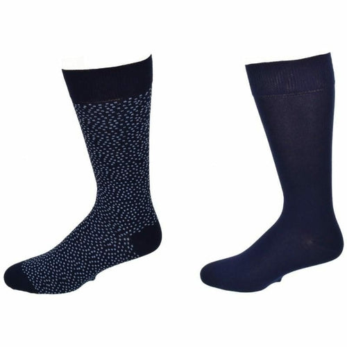 Pin Dot and Solid Pattern Crew Socks - 2  Pack