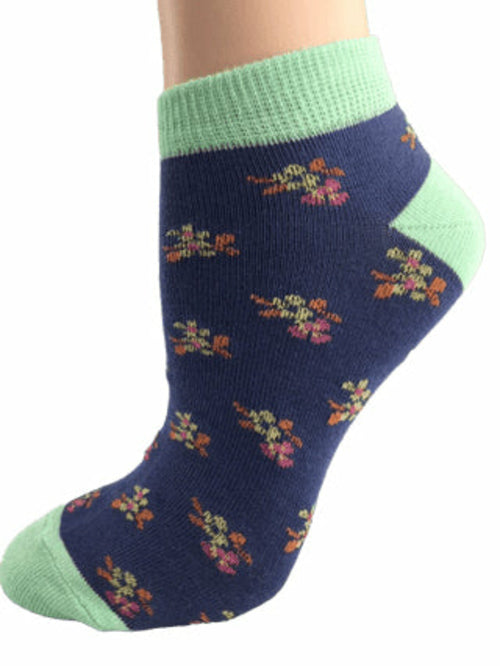 Floral Pattern Ankle Low Cut Socks