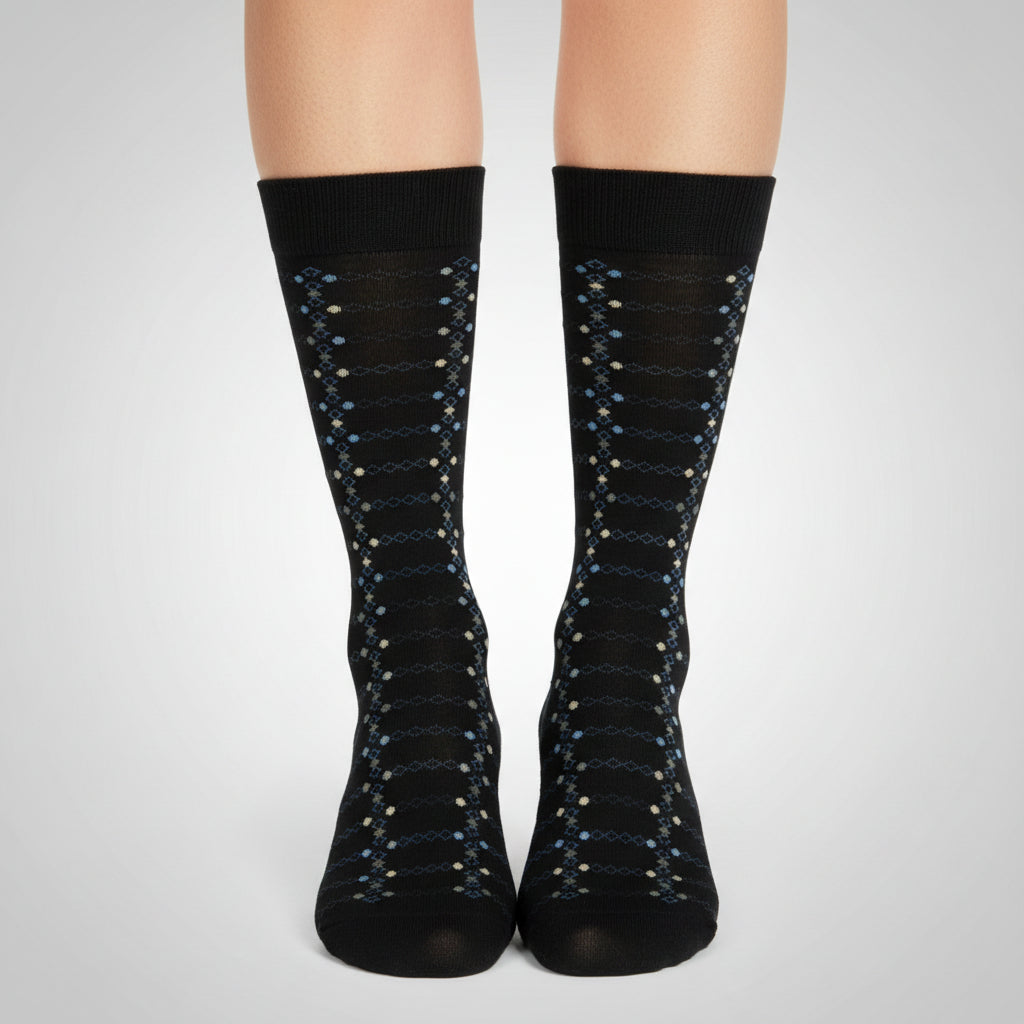 Dress Casual Geometric Pattern Crew Socks