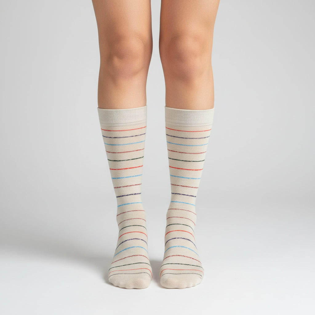 Crew Striped Combed Cotton Socks