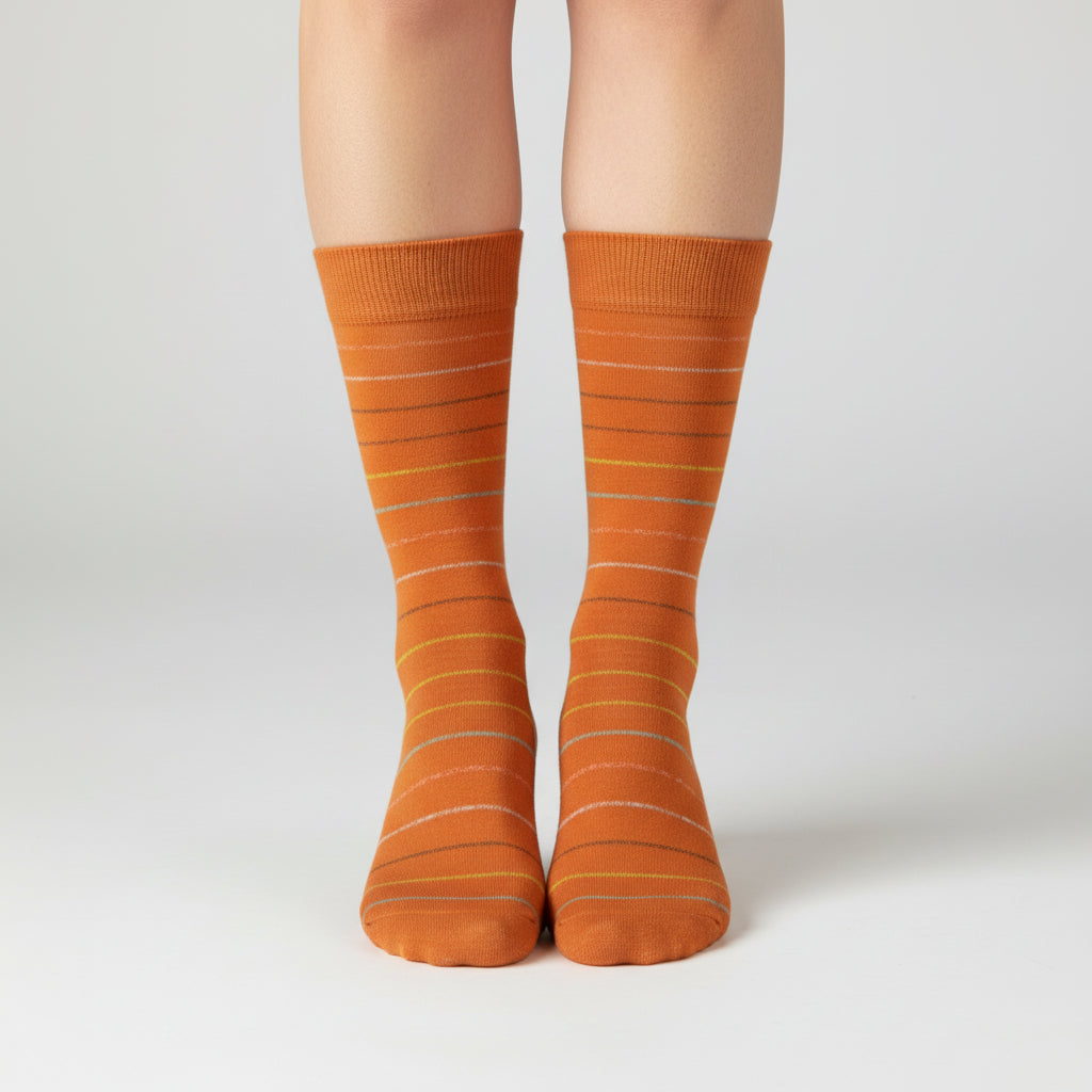 Crew Striped Combed Cotton Socks
