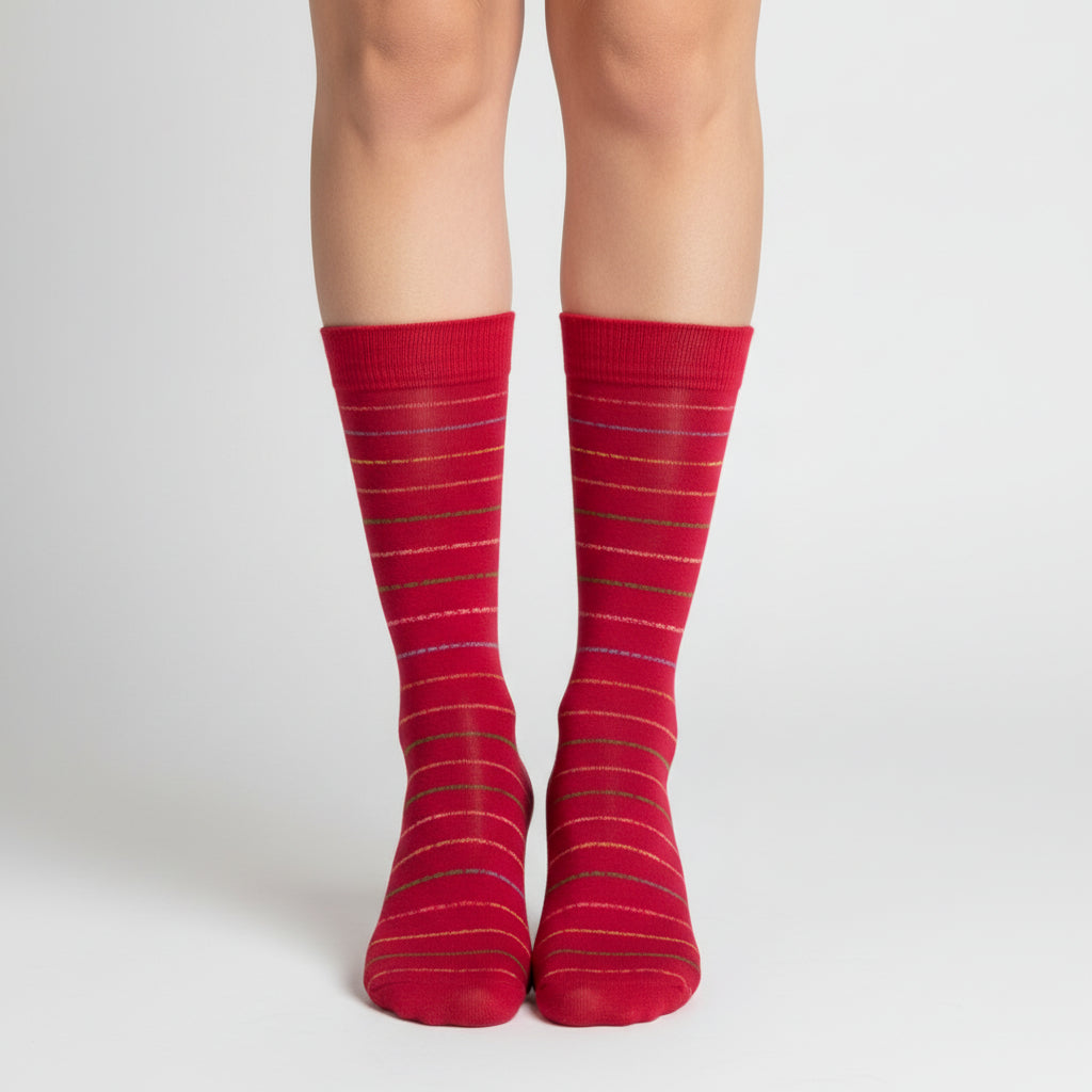 Crew Striped Combed Cotton Socks