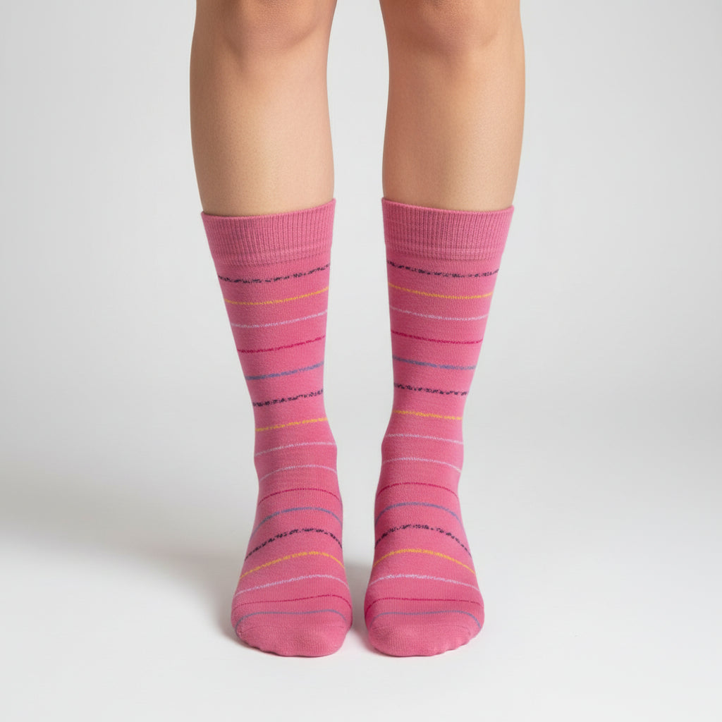 Crew Striped Combed Cotton Socks