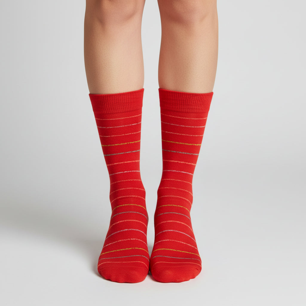 Crew Striped Combed Cotton Socks