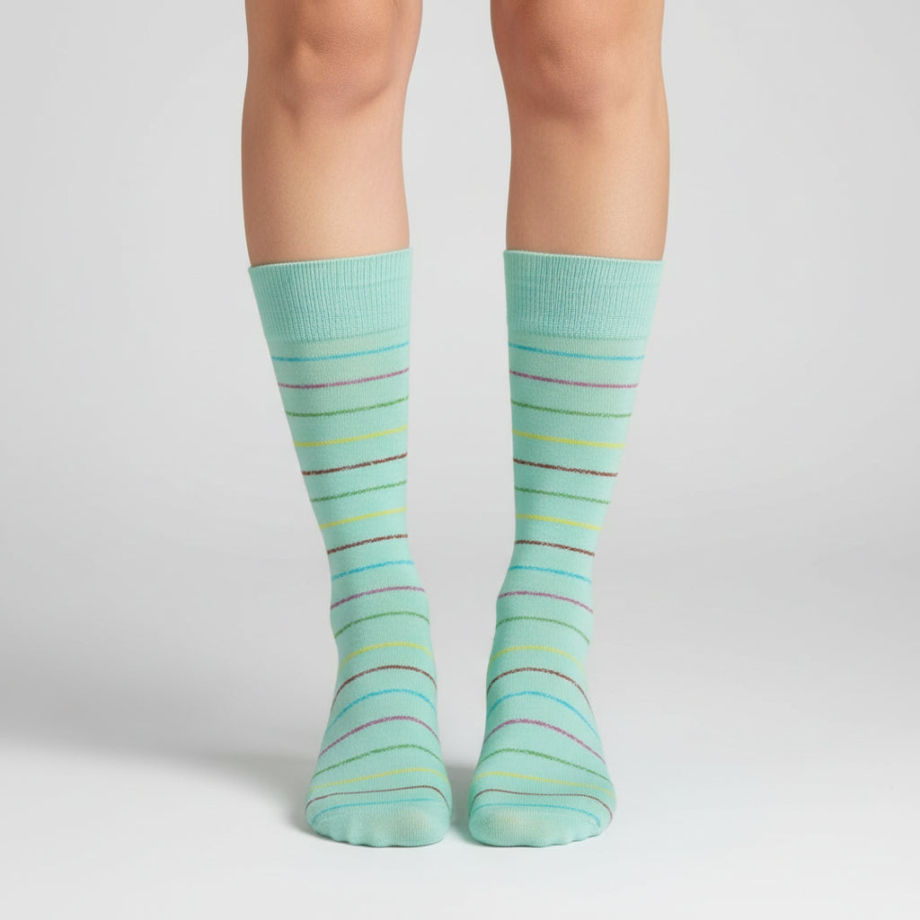 Crew Striped Combed Cotton Socks