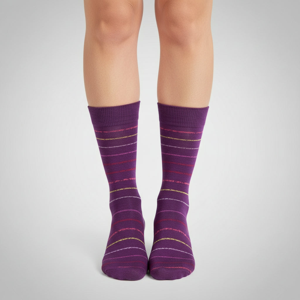 Crew Striped Combed Cotton Socks