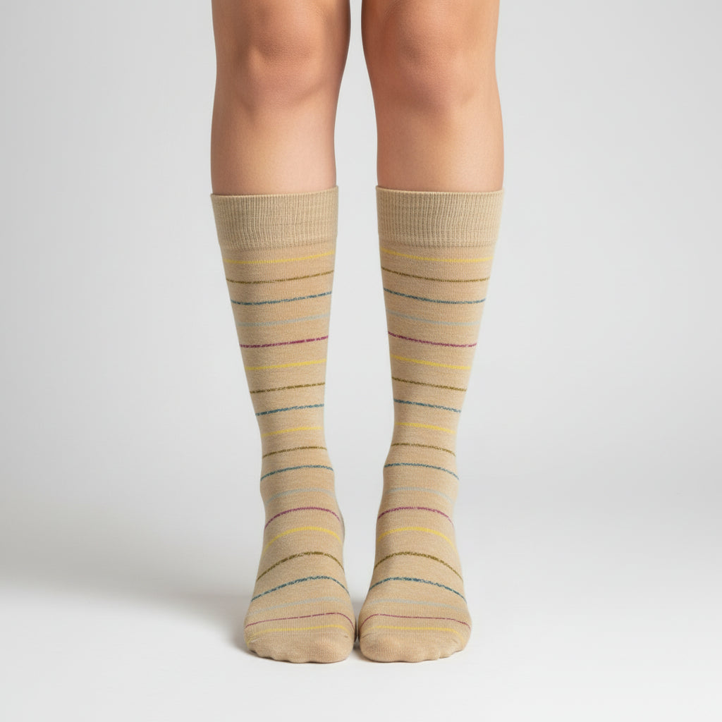 Crew Striped Combed Cotton Socks