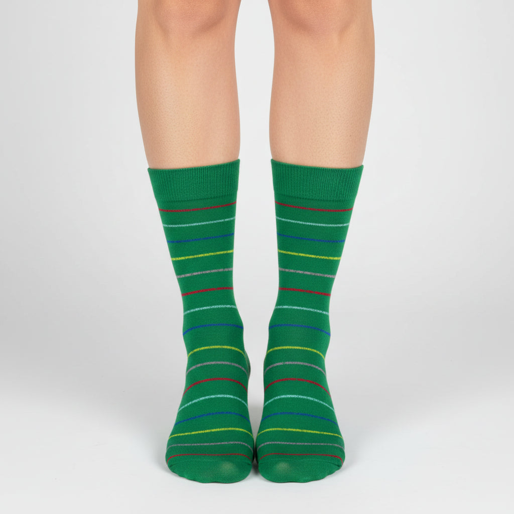 Crew Striped Combed Cotton Socks