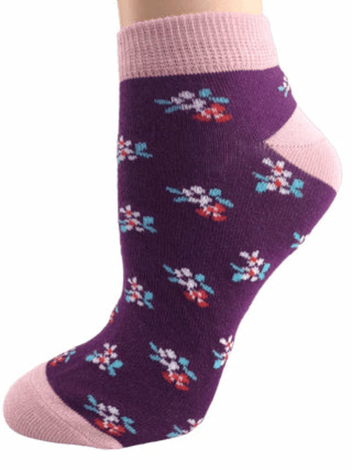 Floral Pattern Ankle Low Cut Socks