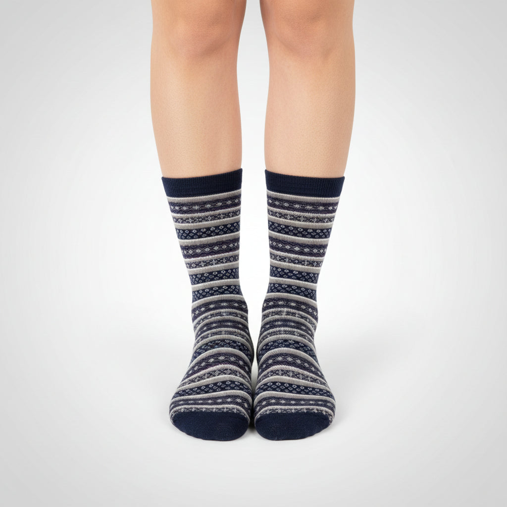 Flower Pattern Mid Calf Socks  - 2 Pack