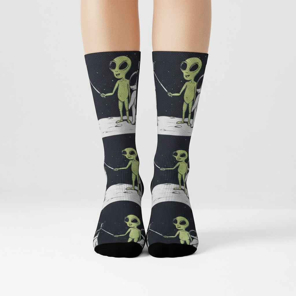 Funny Alien Selfie Socks