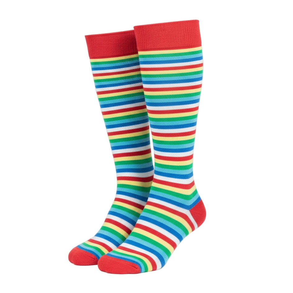 Cherry Stripe Knee High Socks