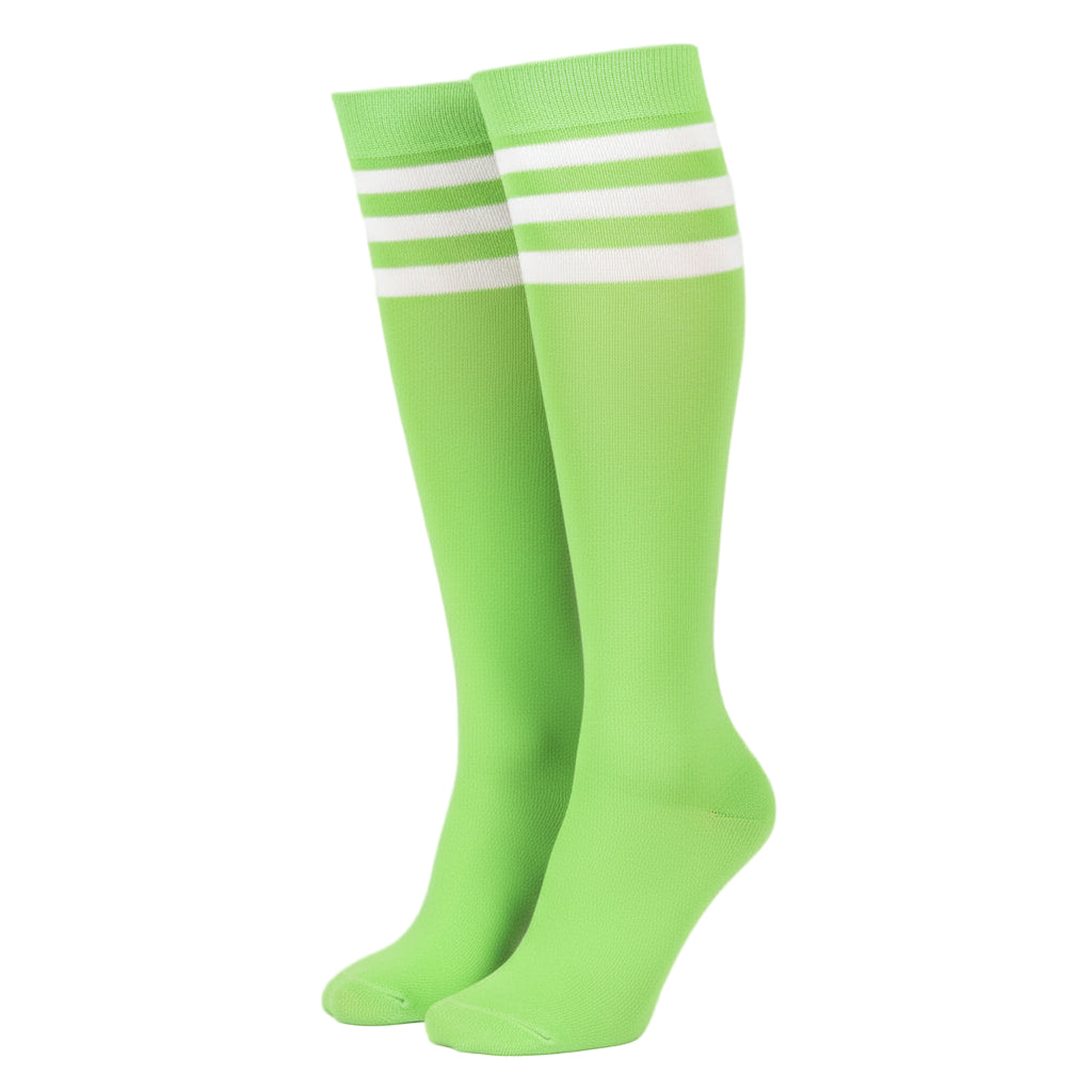 Lime Stripe Knee High Socks