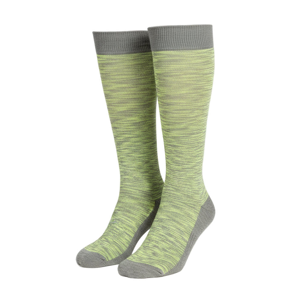 Lime Grizzled Stripe Knee High Socks
