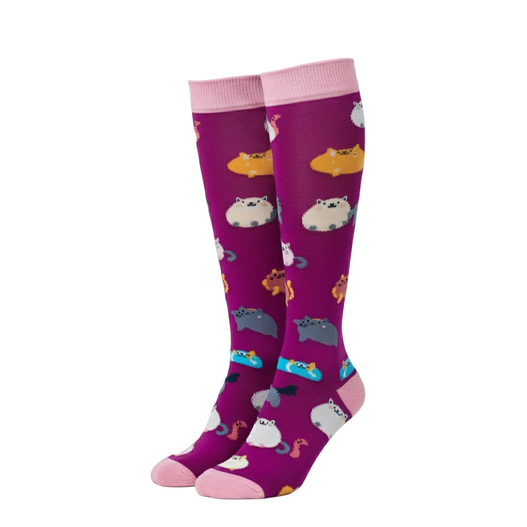 Women's Fatty Cats Design Knee High Socks