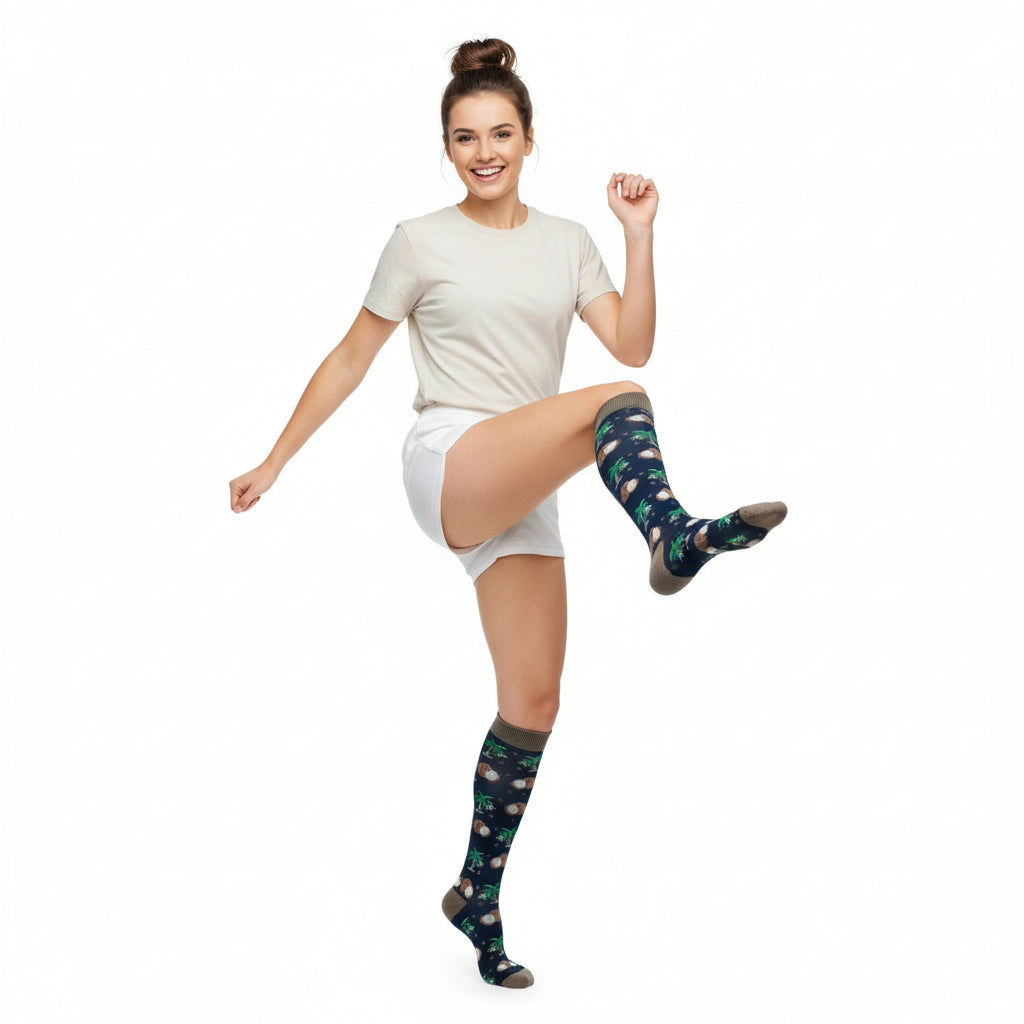 Women's Coconut Design Knee High Socks