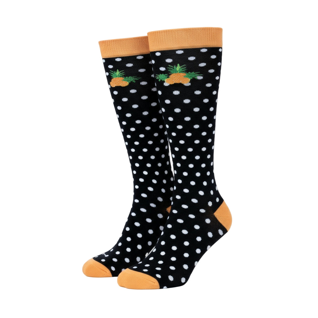 Pineapple Dot Knee High Socks