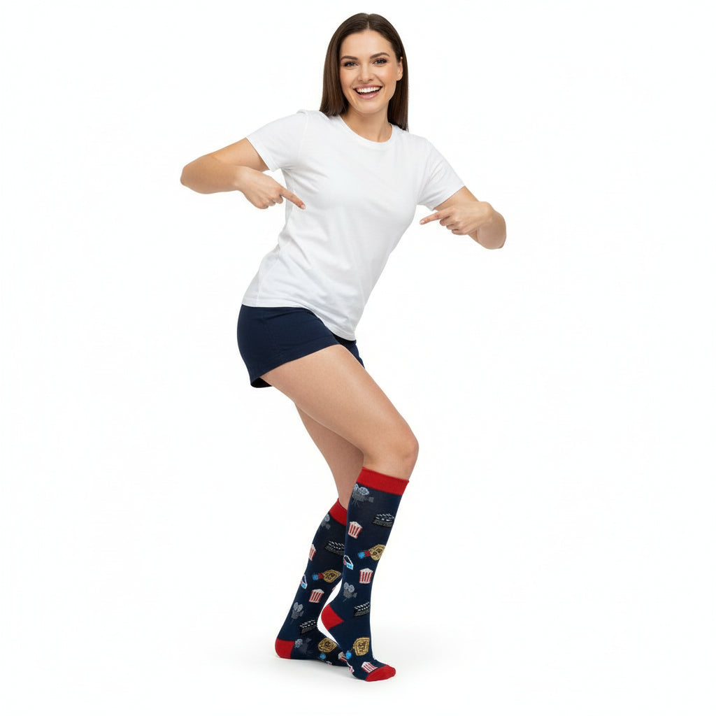 Women's Cinema Design Knee High Socks