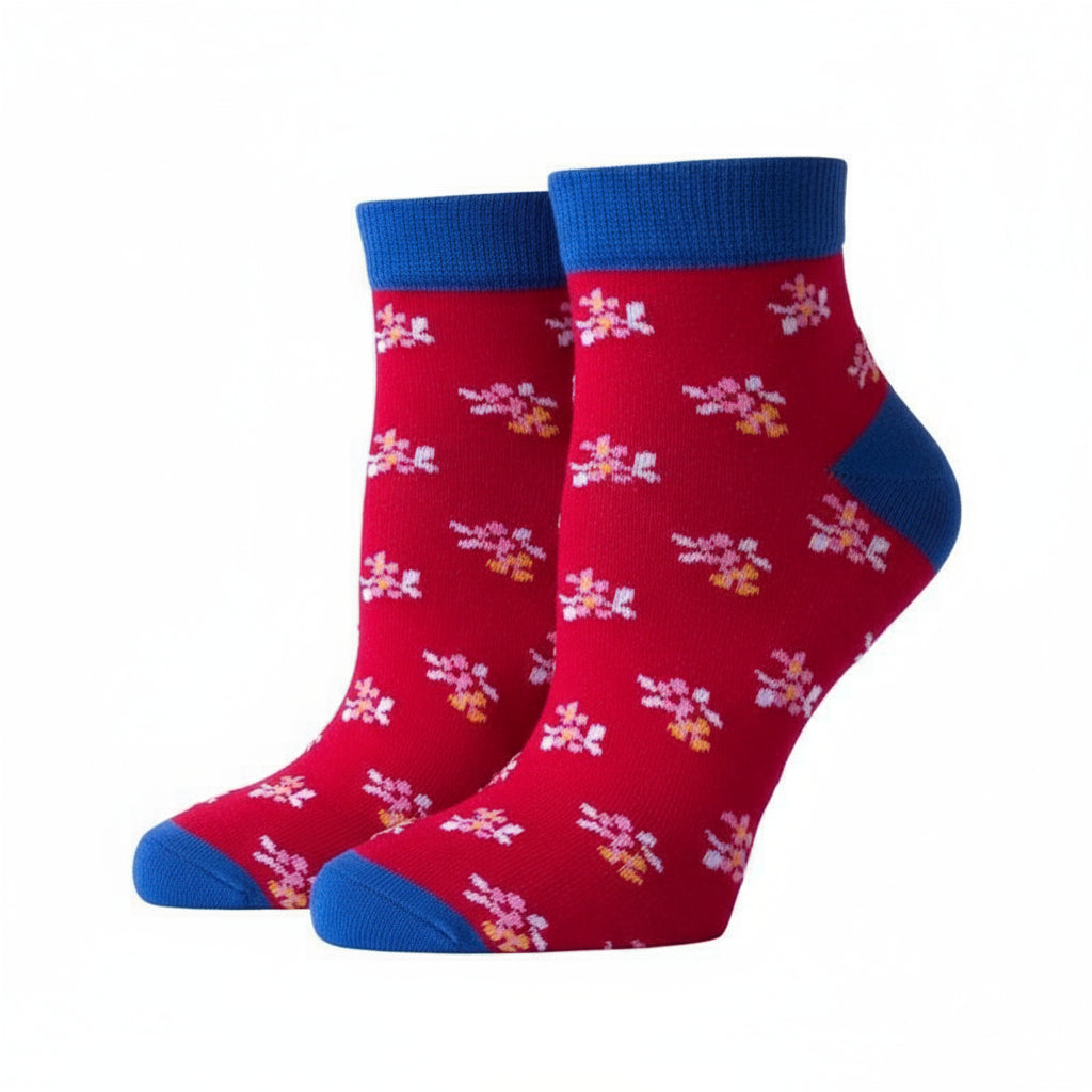 Floral Pattern Ankle Low Cut Socks