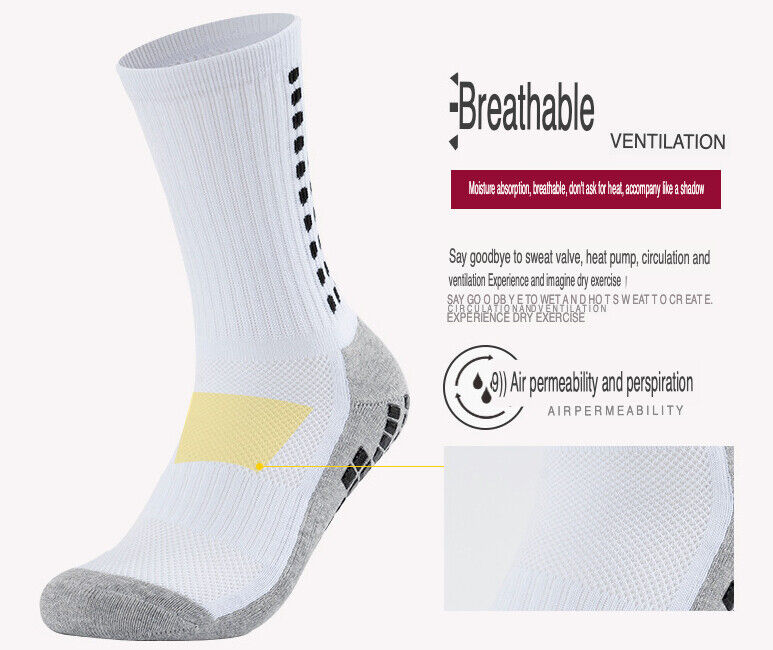 3-Pack Anti-Slip Sport Socks with Grip