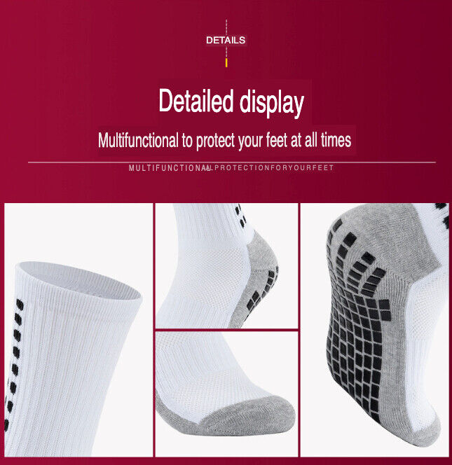 3-Pack Anti-Slip Sport Socks with Grip