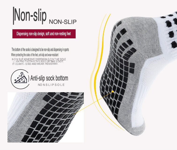 3-Pack Anti-Slip Sport Socks with Grip