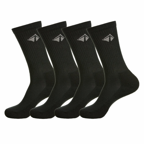 4-Pack Athletic Black Crew Socks