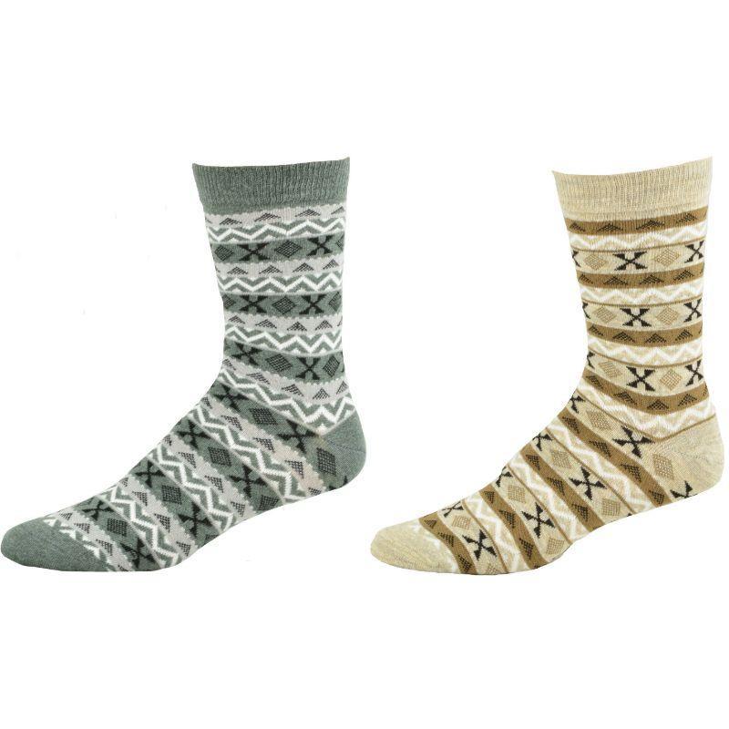 Women's Acrylic Fairisle Crew Socks - 2 Pack