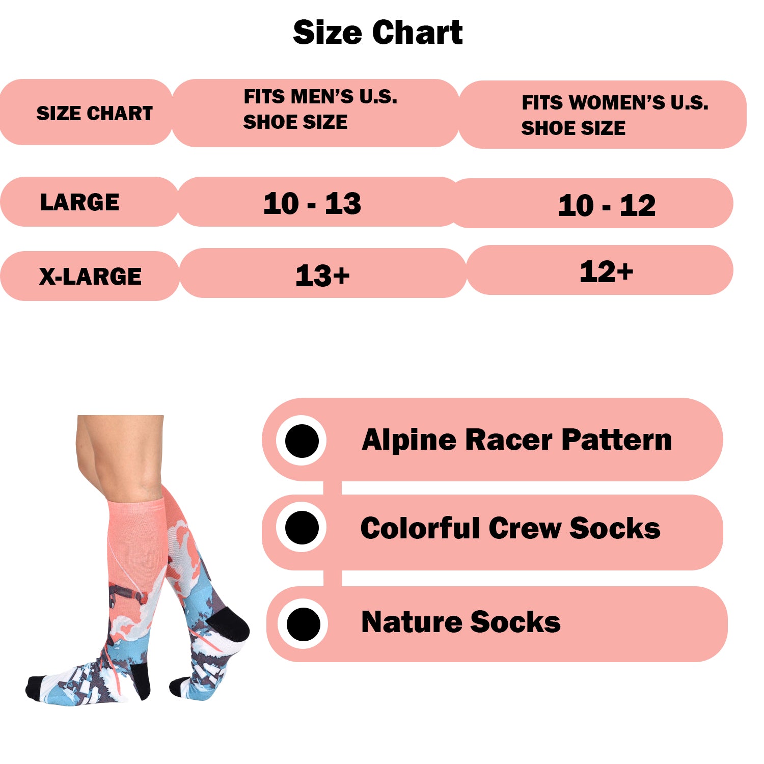 Alpine Racer Pattern Knee High Socks