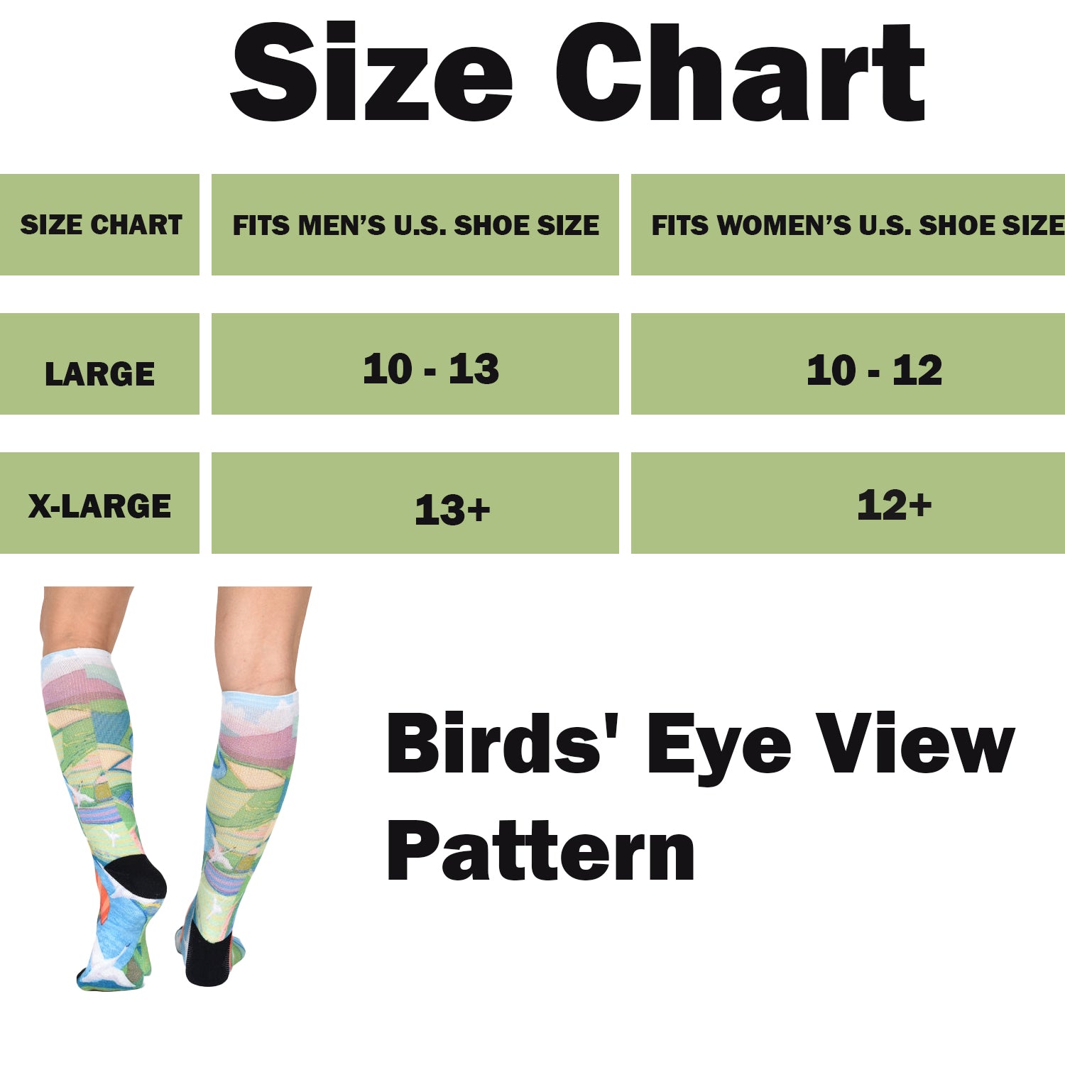 Birds Eye View Pattern Knee-High Socks