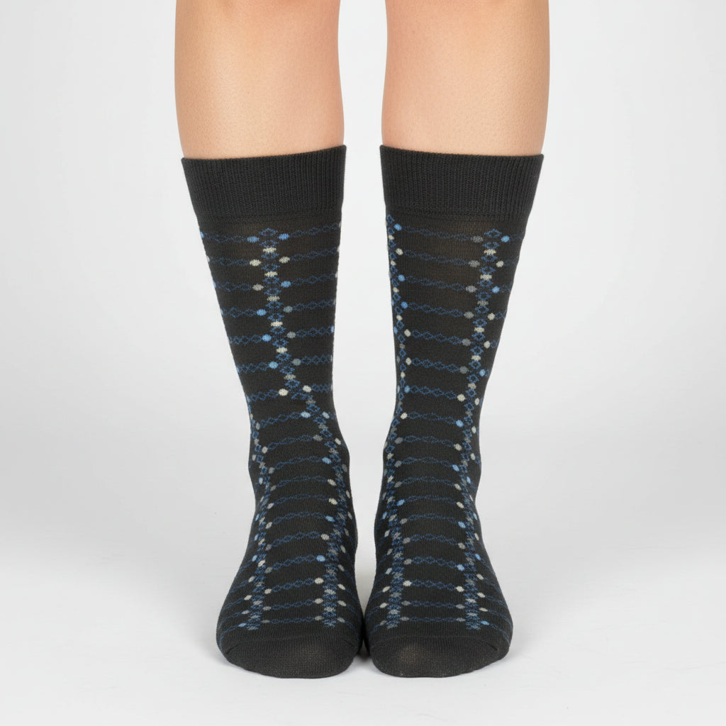 Dress Casual Geometric Pattern Crew Socks