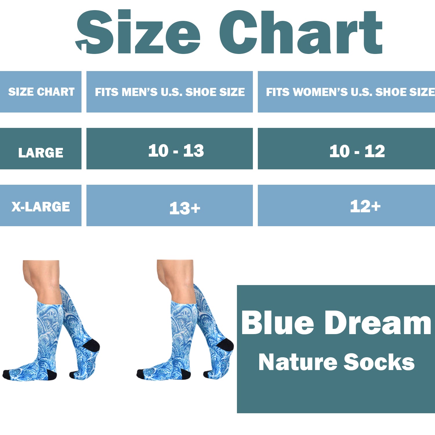 Unisex Blue Dream Pattern Knee High Socks