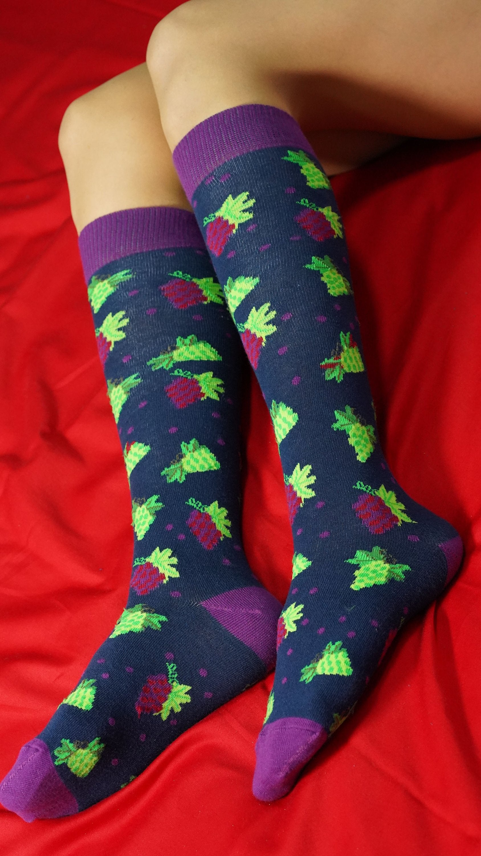 Grape Design Knee High Socks