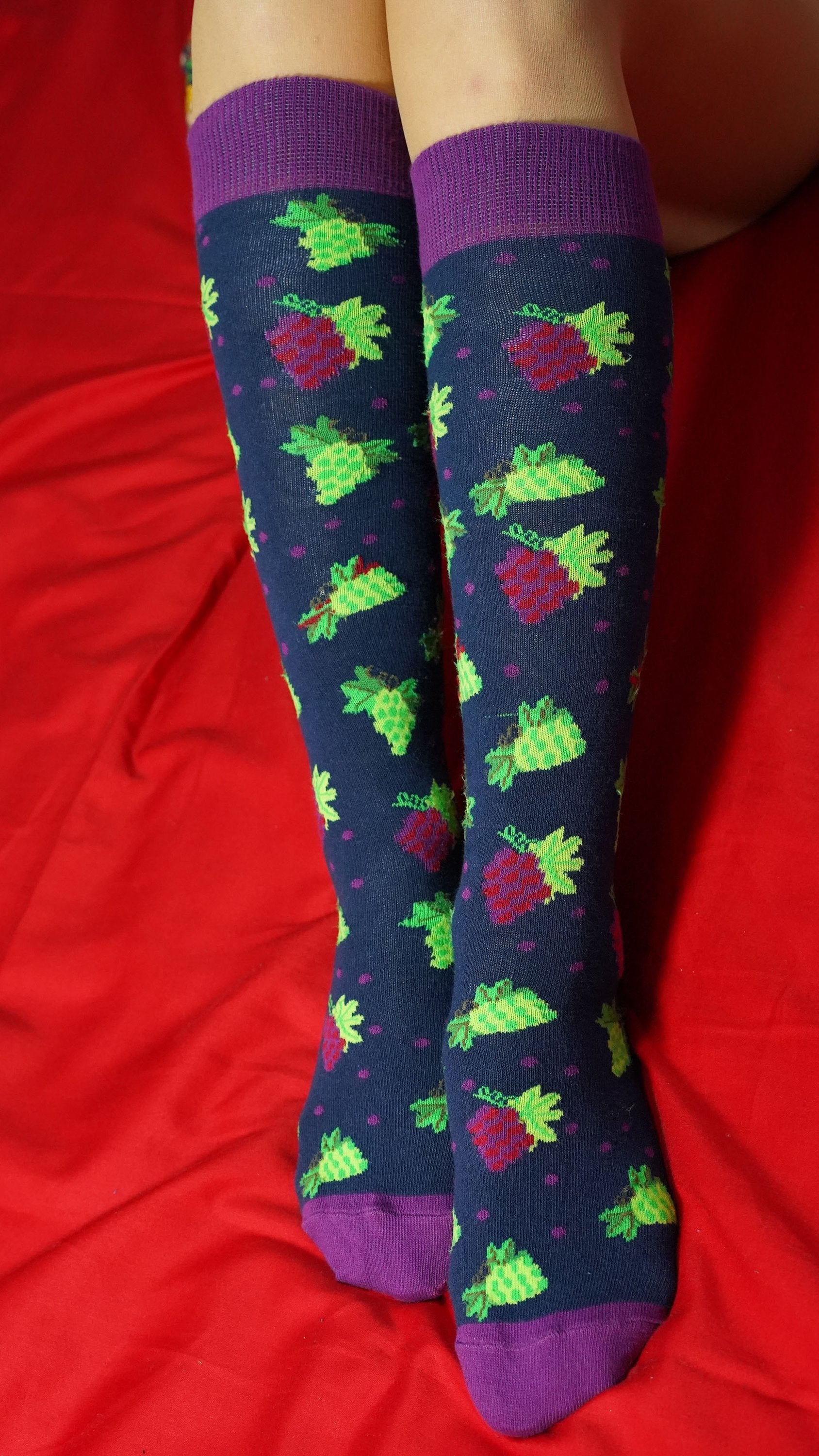 Grape Design Knee High Socks