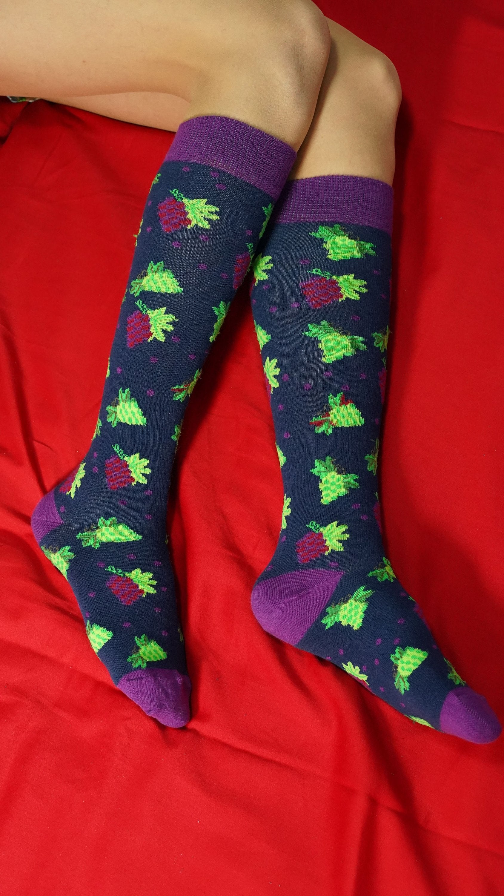 Grape Design Knee High Socks