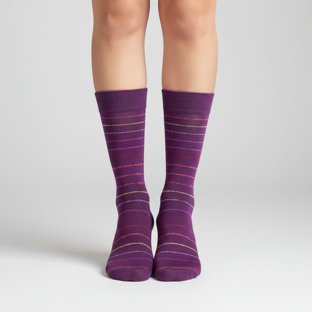 Crew Striped Combed Cotton Socks