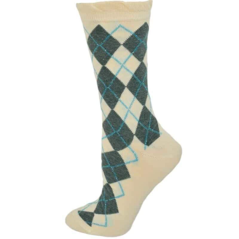 Sparkly Cotton Argyle Crew Socks - 2  Pack