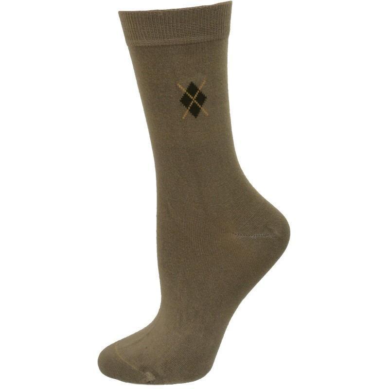 Argyle Pattern Bamboo Crew Socks - 3 Pack