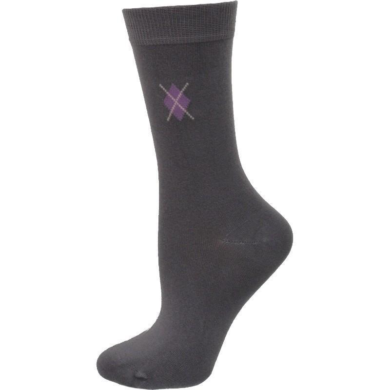 Argyle Pattern Bamboo Crew Socks - 3 Pack