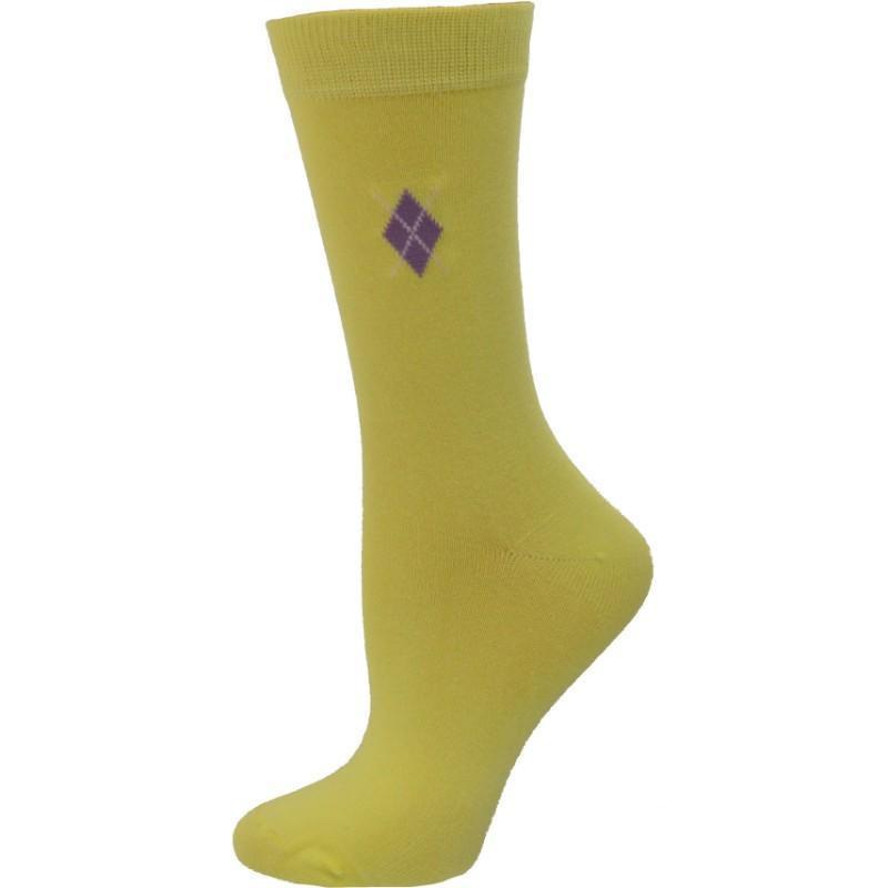 Argyle Pattern Bamboo Crew Socks - 3 Pack