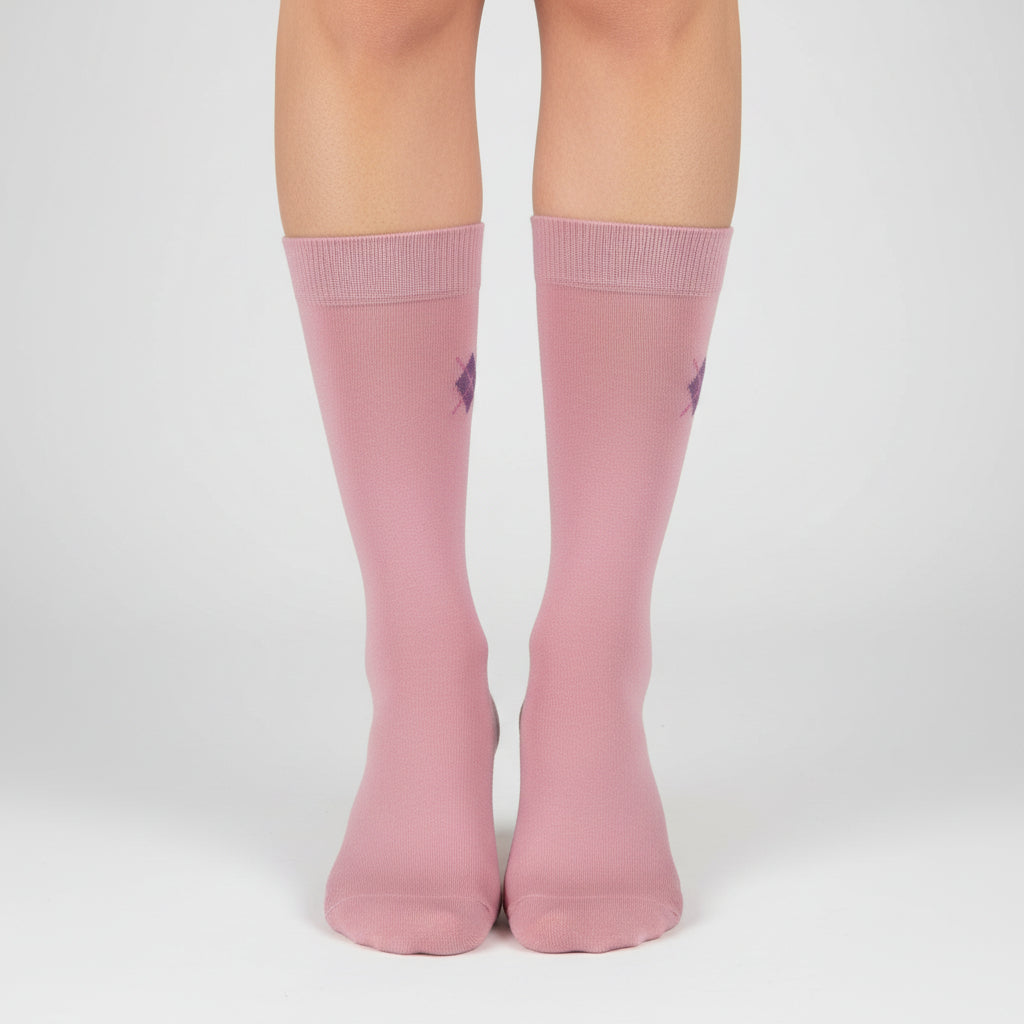 Argyle Pattern Bamboo Crew Socks - 3 Pack