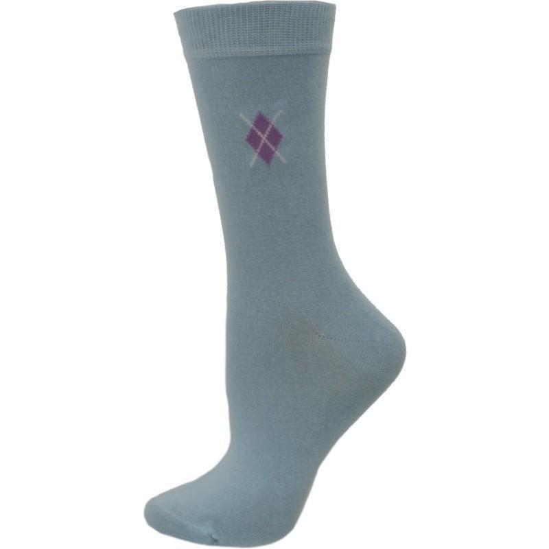 Argyle Pattern Bamboo Crew Socks - 3 Pack
