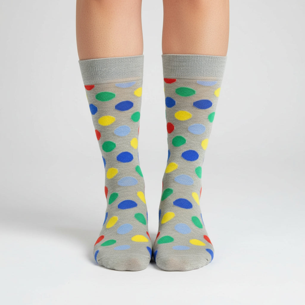 Polka Dot Pattern Combed Crew Socks