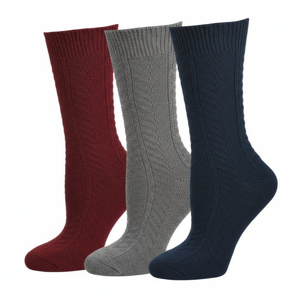 3 Pairs Chevron Pattern Crew Socks