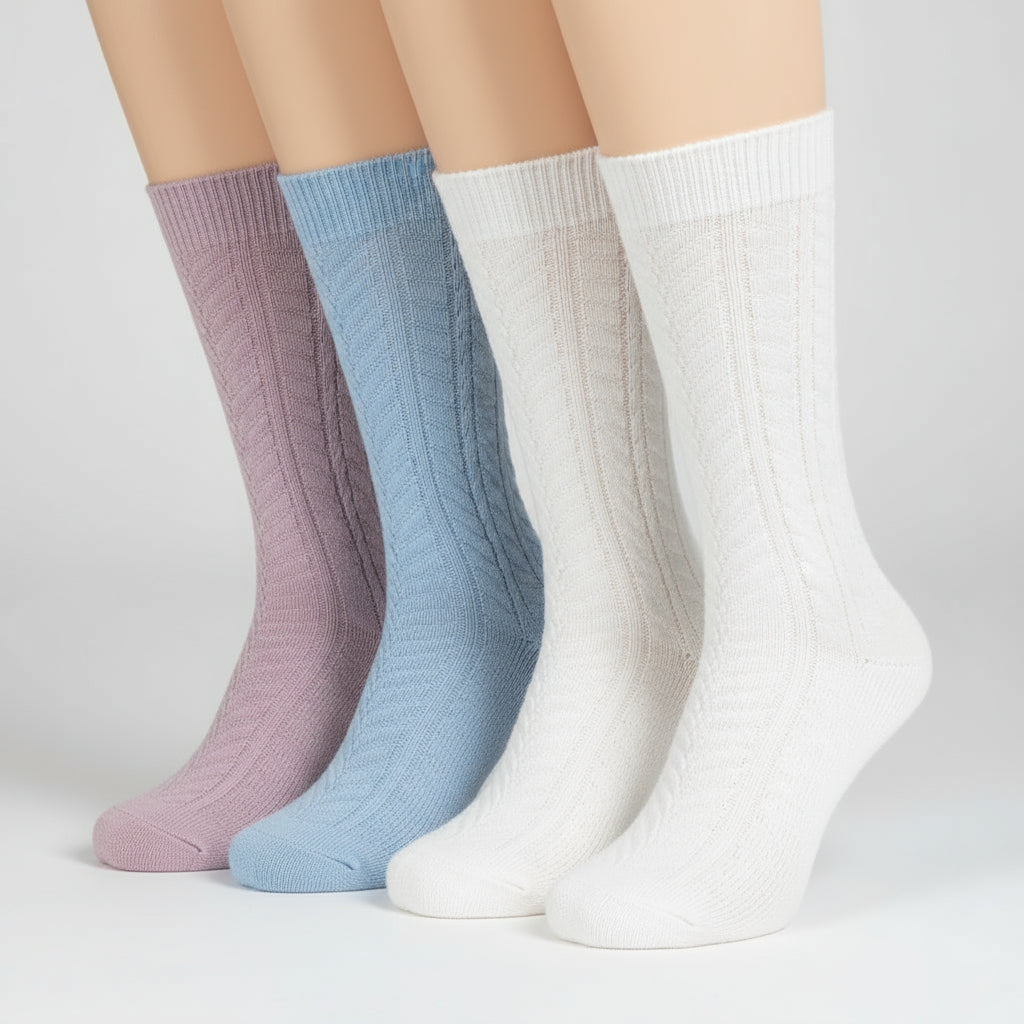 3 Pairs Chevron Pattern Crew Socks