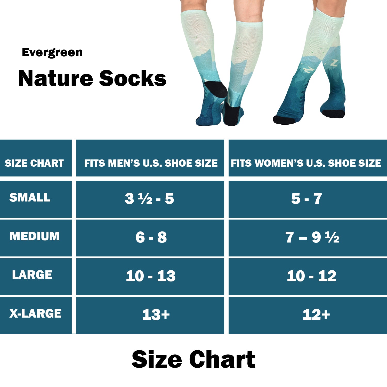 Unisex Evergreen Pattern Knee High Socks